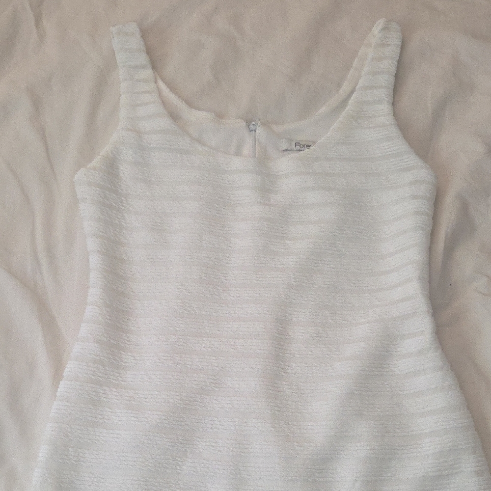 Forever 21 Ribbed Ivory Mini Dress